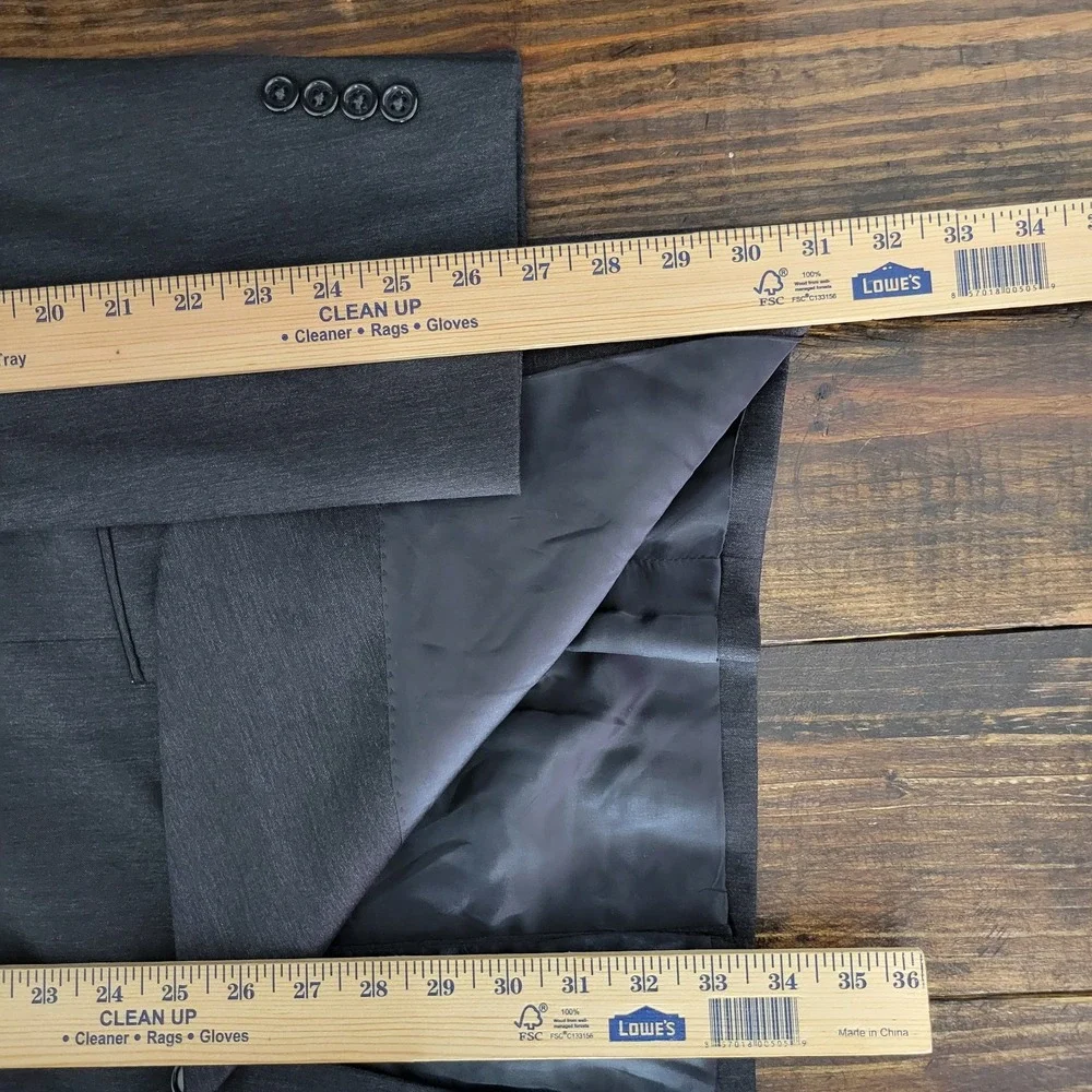 JOS A BANK GORDON Men's Sport Coat Blazer Two Button Charcoal Gray Wool‎ 48L